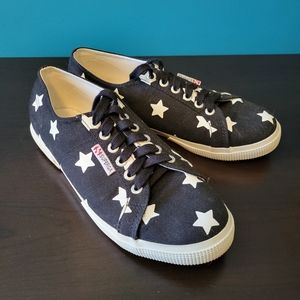 Superga 2950 Fantasy Cotu Black w/ White Stars Lace-Up Sneaker